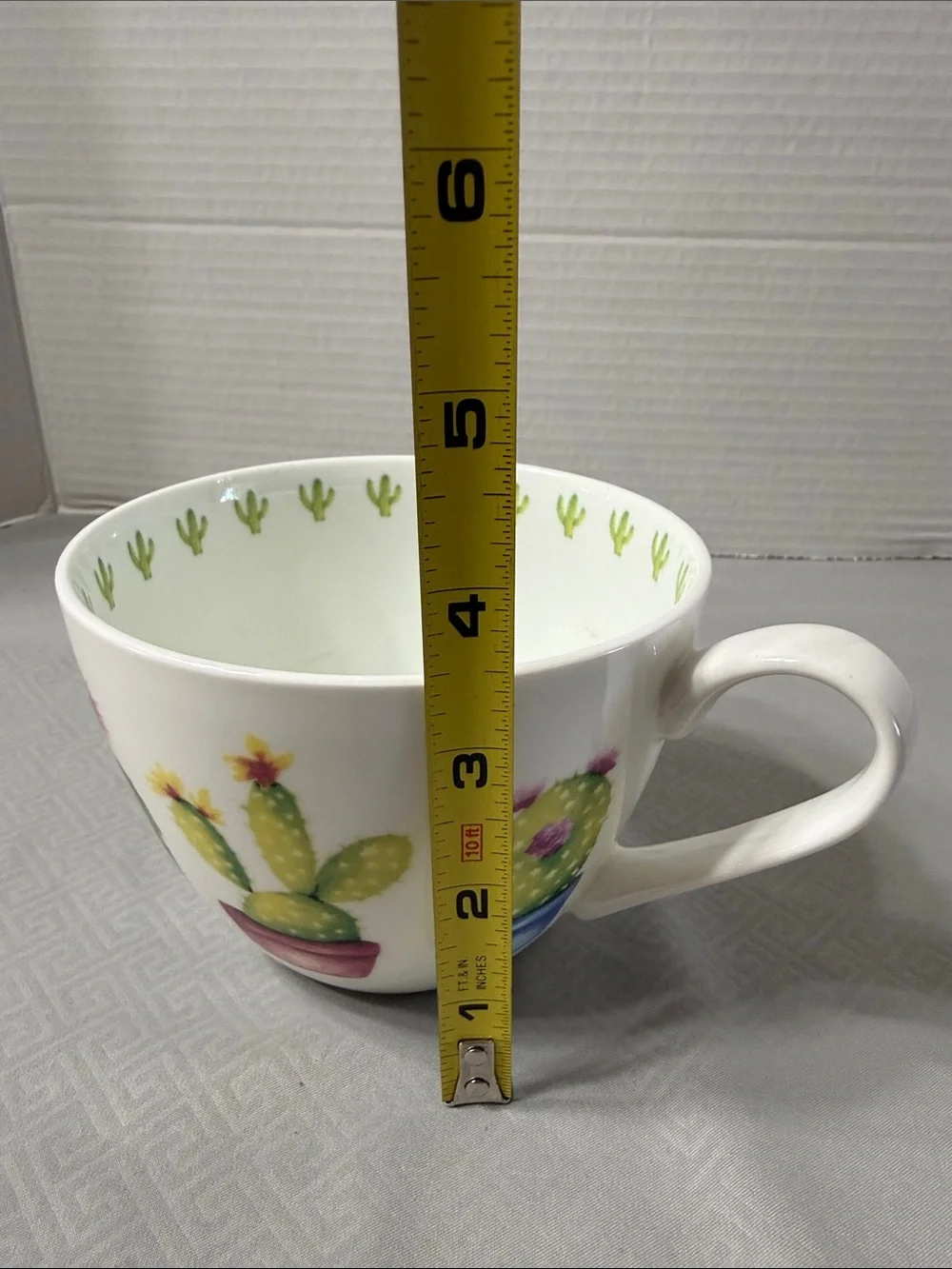 Portobello by Design Desert Cactus Pattern Bone China Oversized Mug Multicolor
